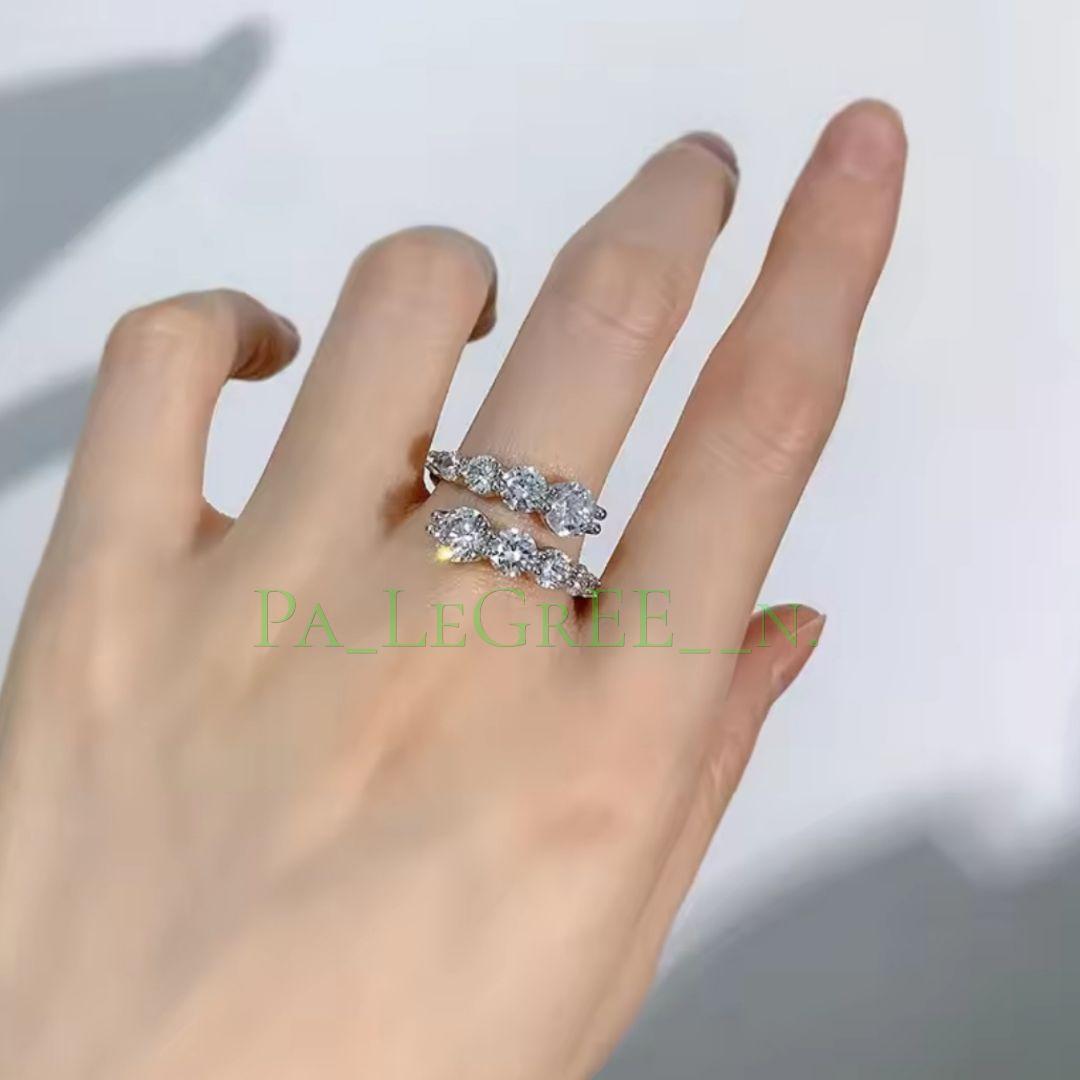 aa1a指輪レディース結婚指輪　婚約指輪　モアサナイト 　18k　S925