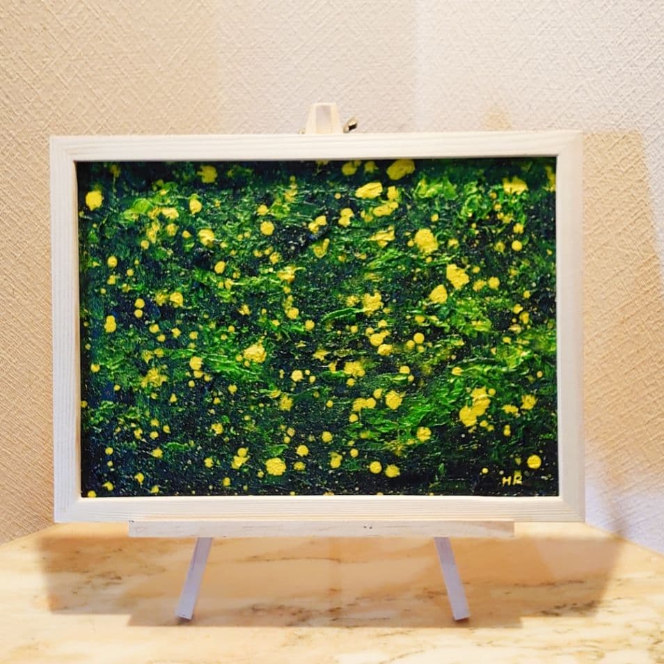 油絵 絵画【蛍の夜ノ森】