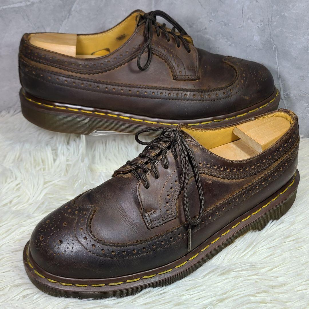 【Dr.Martens】フルブローグ ウイングチップ　イングランド製　ブラウン