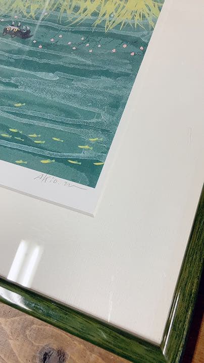 渡辺あきお　版画　3人の思い　3匹の猫　限定500部