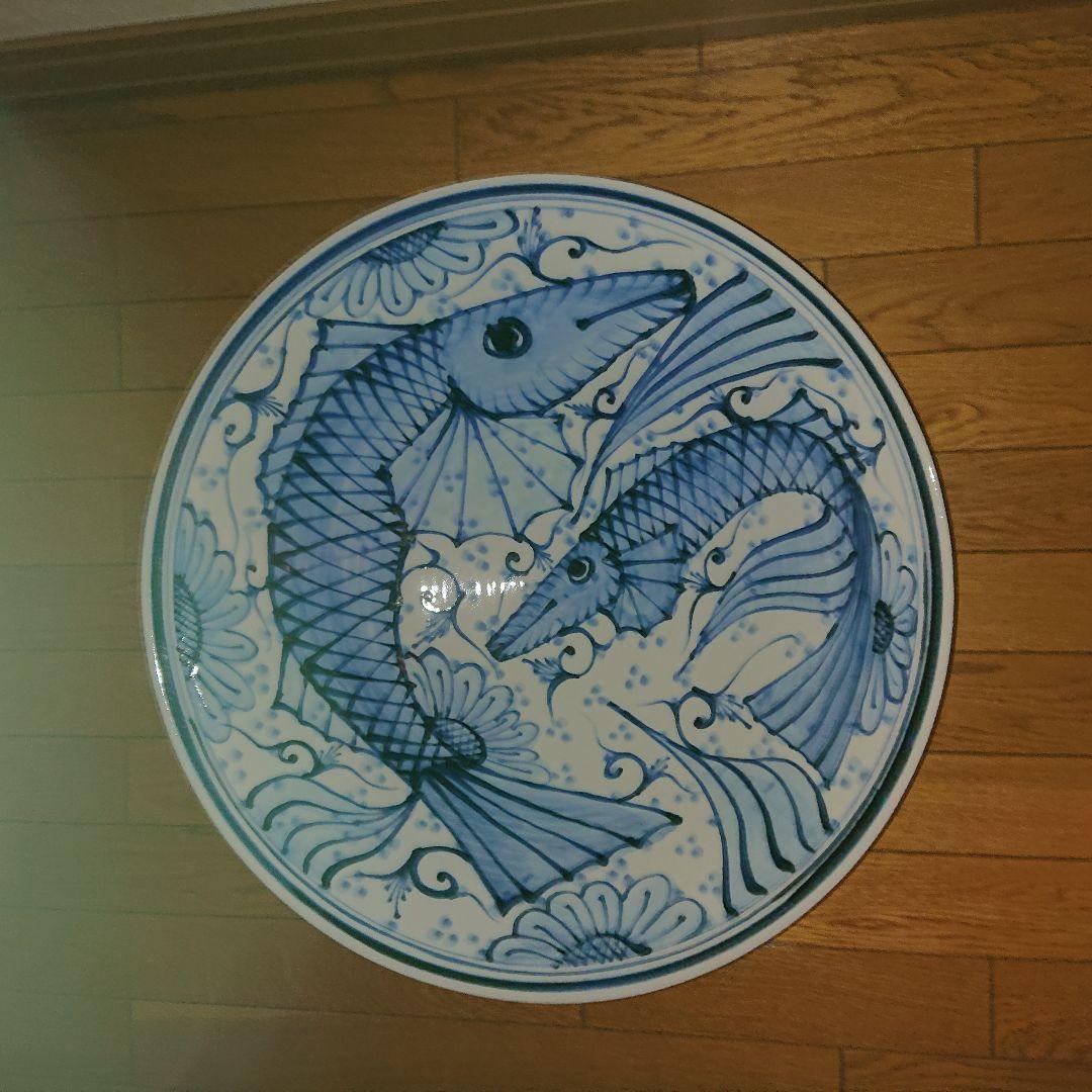 アンティーク染付大皿時代物