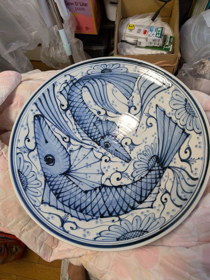 アンティーク染付大皿時代物