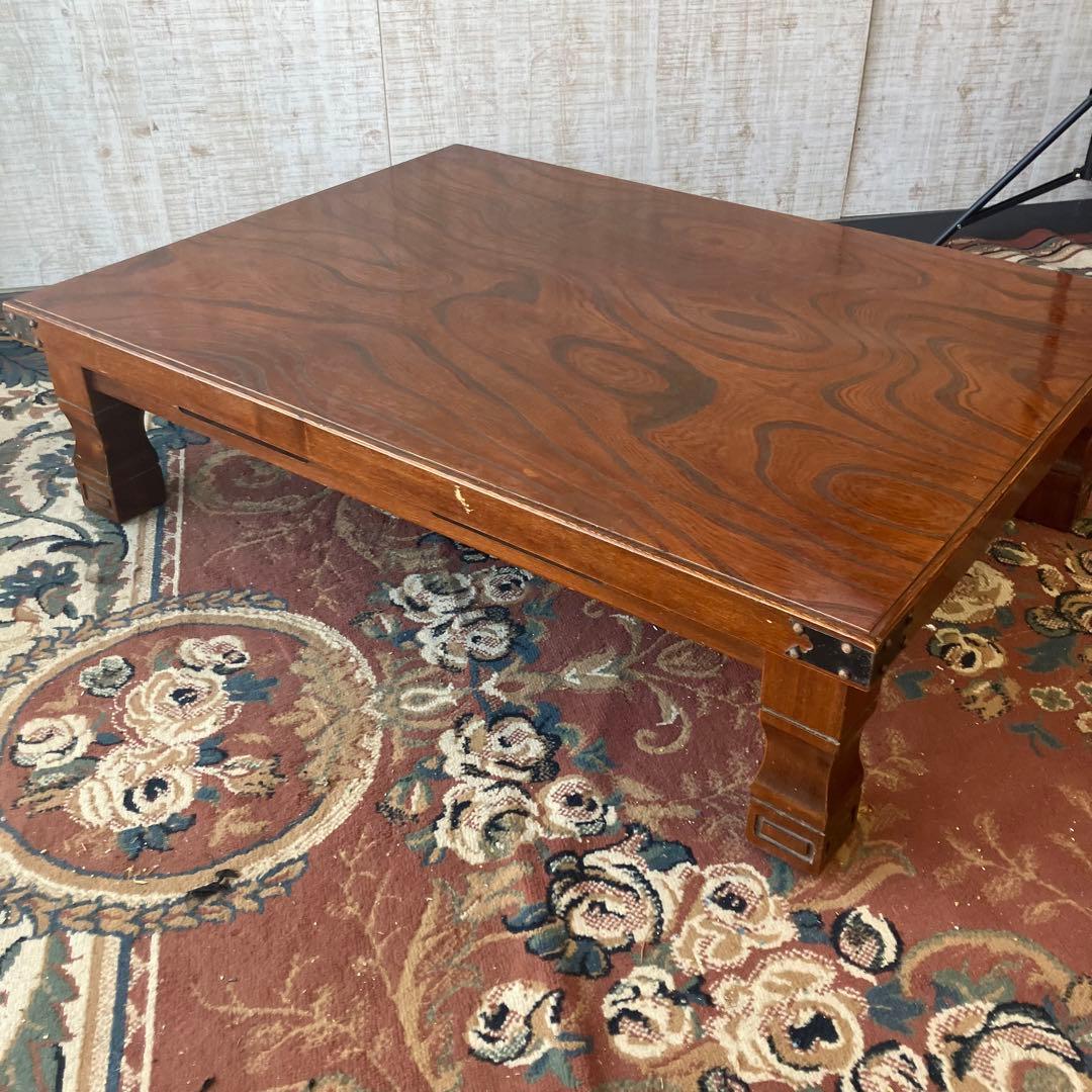 昭和レトロ 古家具 木製テーブル 大型座卓 センターテーブル ローテーブル