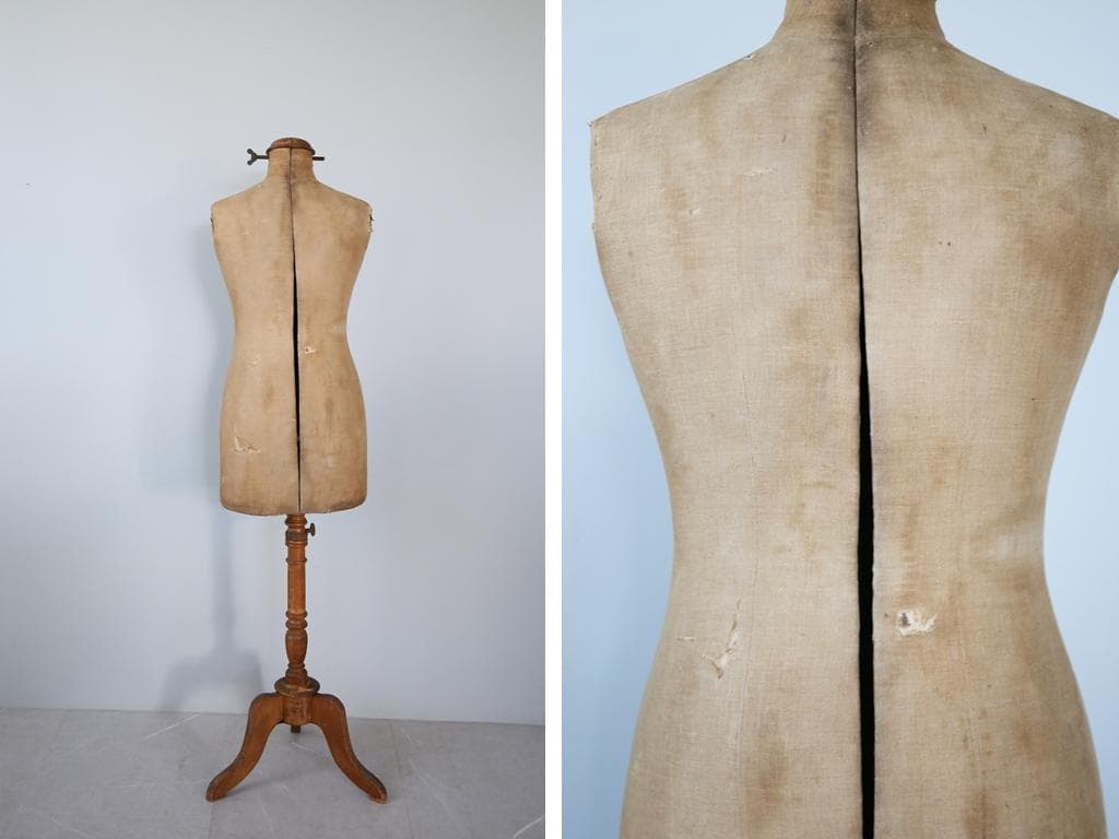 フランスアンティーク木製レディーストルソー/女性ボディ/マネキン(90-206)