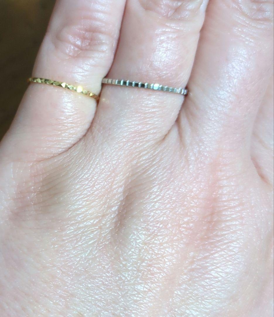 ete　K18YGクレールスタッズカットリング