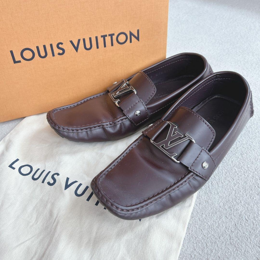 極美品 ルイヴィトンLOUIS VUITTON レザー モカシン シューズ 革靴