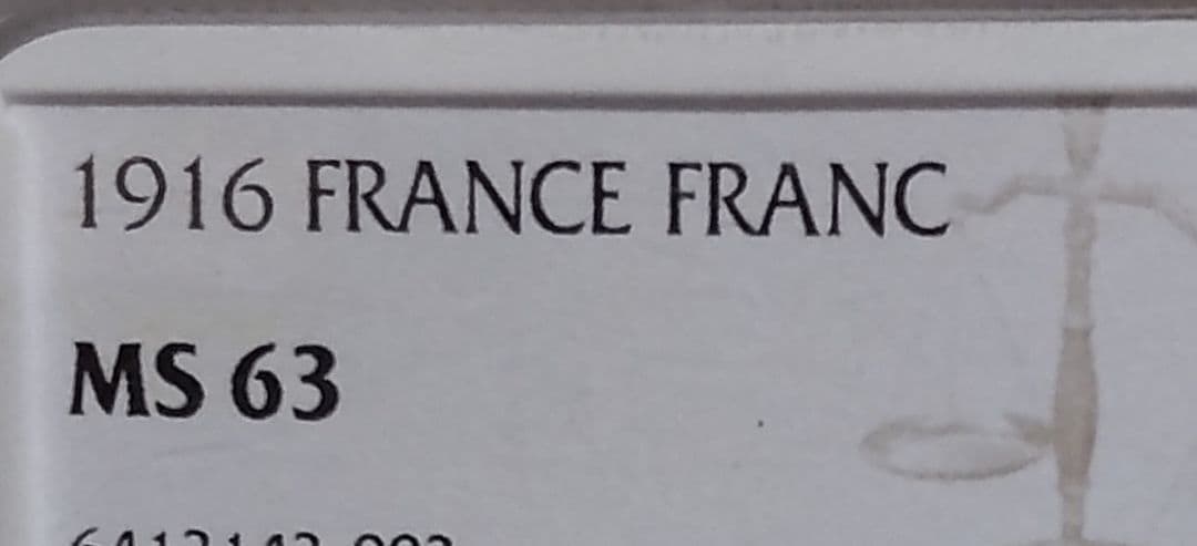 ✨ 1916年/NGC MS63/1フラン銀貨✨