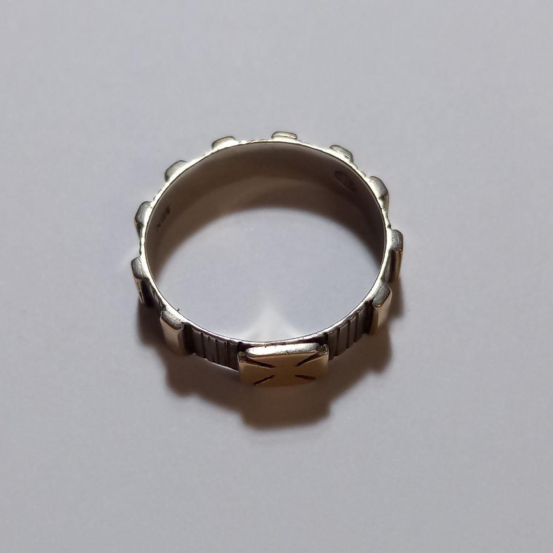 K10、K18 スターリングシルバー950メンズリング 24号　量目2.3g