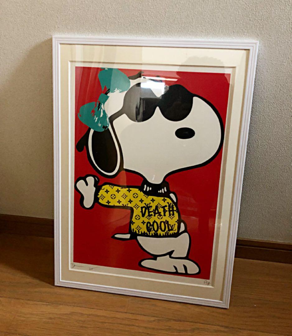 ホワイトフレーム 確認用 death nyc シルクスクリーン マット紙額装