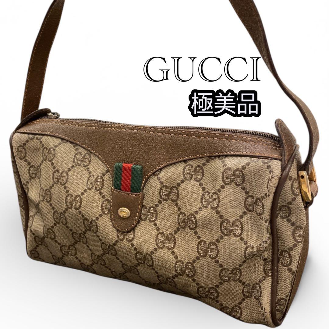 【極美品】GUCCI ショルダーバッグ GG キャンバス シェリー ゴールド金具