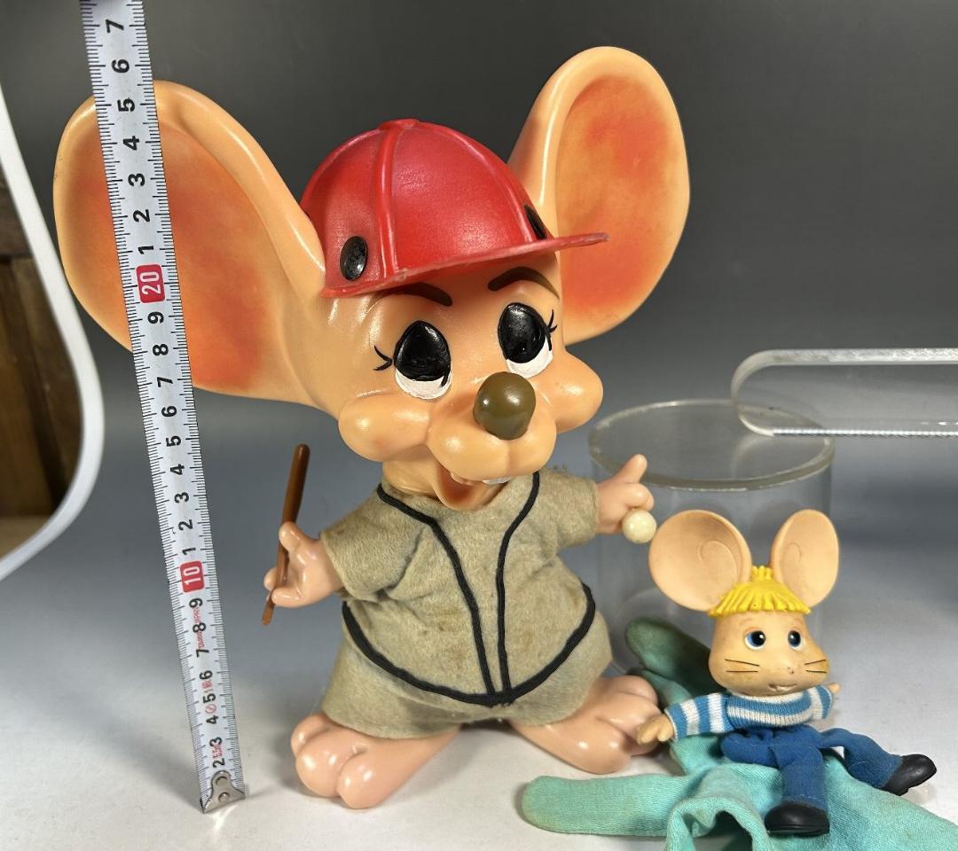 ７０年代　トッポジージョ 野球　ソフビ　貯金箱　指人形　ビンテージ　フィギュア