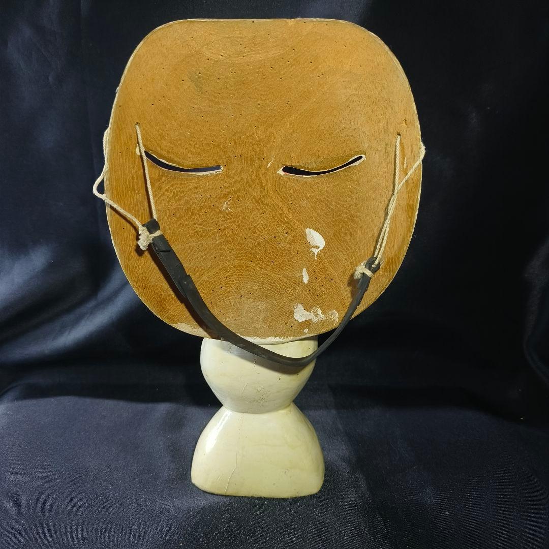 木彫りお面 時代物 手彫り 置物 旧家蔵出し コレクター放出美品 送料無料