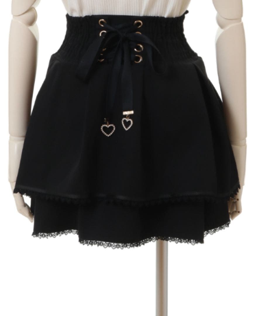 LIZLISA リズリサ　2連リボンベルトスカパン ブラック　黒