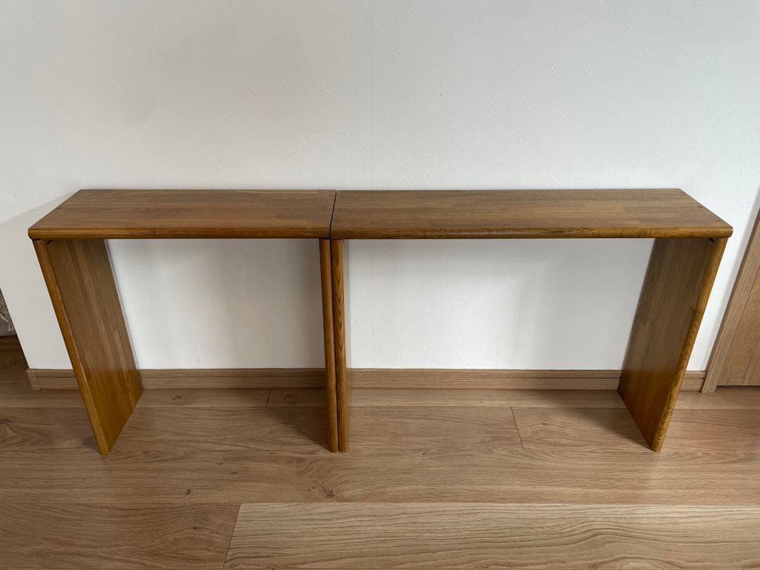 KAWAUSO様　オーダーオープンシェルフ　オーク　無垢材　ダークオーク　ベンチ