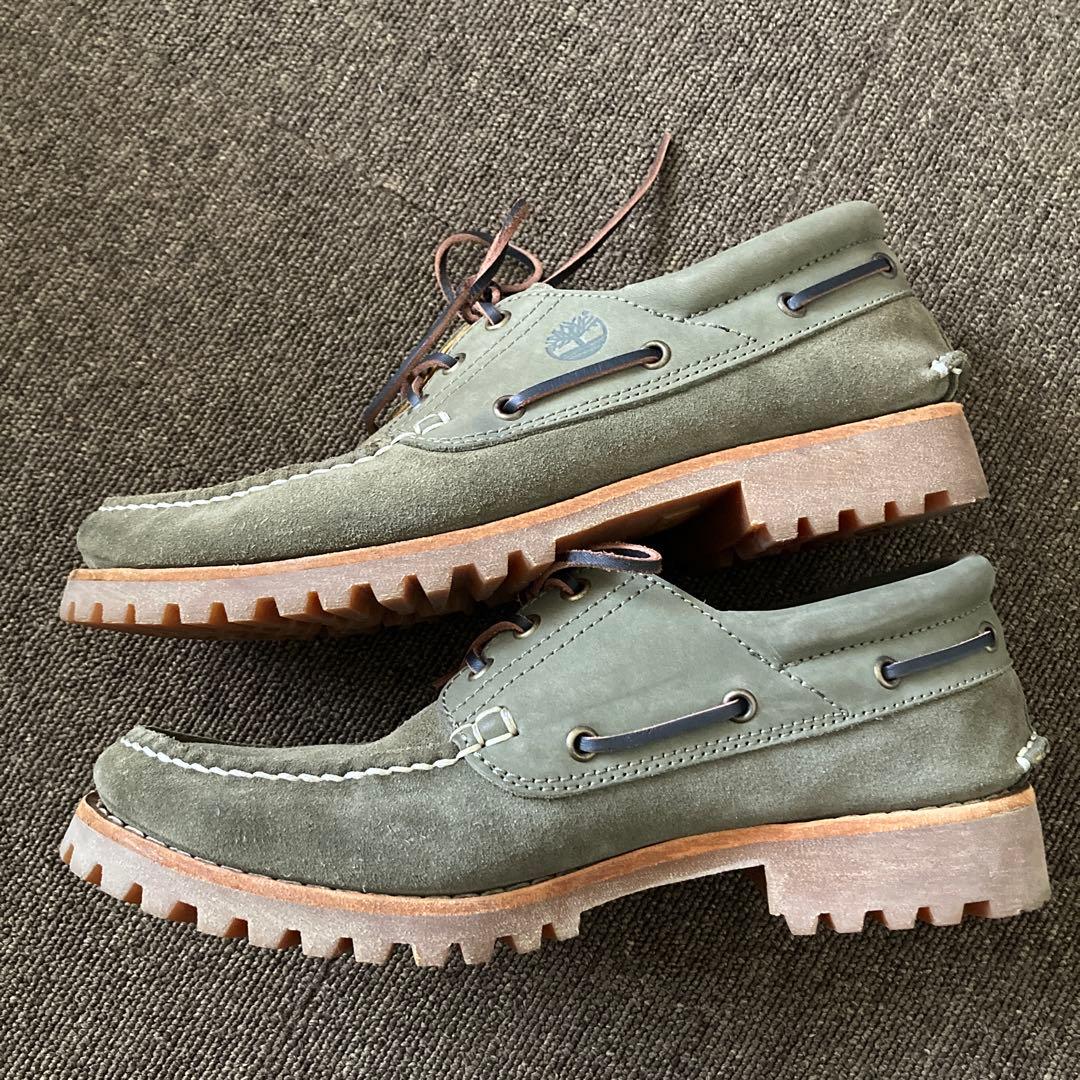 ティンバーランド　スエード 3eye カーキ　デッキシューズ　モカシン