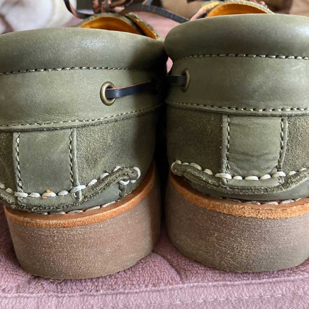 ティンバーランド　スエード 3eye カーキ　デッキシューズ　モカシン