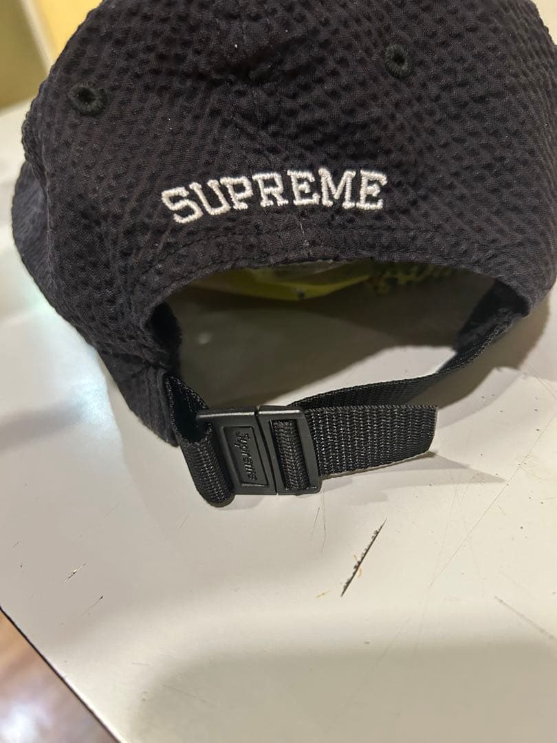 シアサッカー　シュプリーム　SUPREME 黒 キャップ Sロゴ　イタリア製