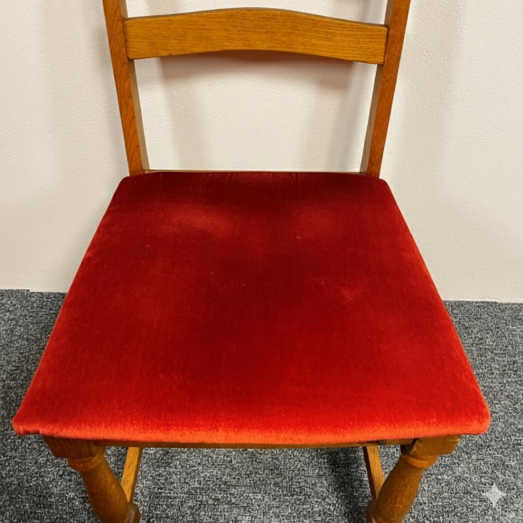 美品　浜本工芸　レトロ　アンティーク 木製チェア 赤