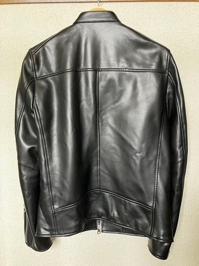 空*様 美品 nano・universe 羊革ライダース M ブラック 男女兼用