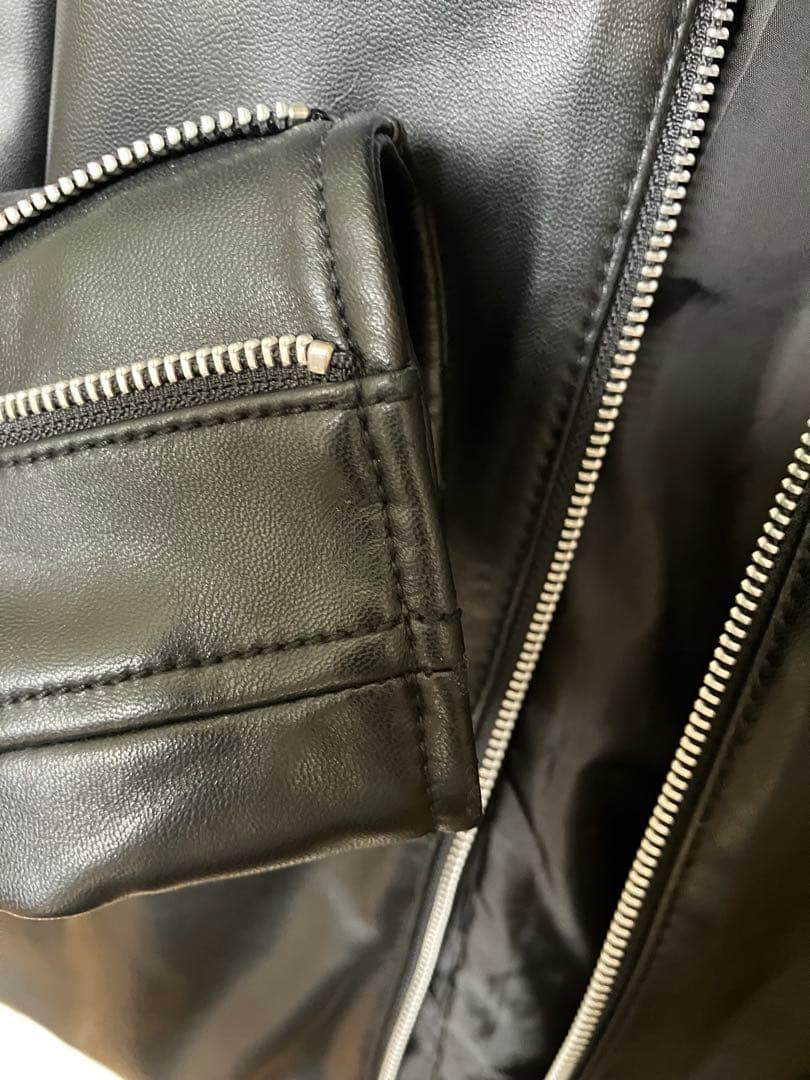 空*様 美品 nano・universe 羊革ライダース M ブラック 男女兼用