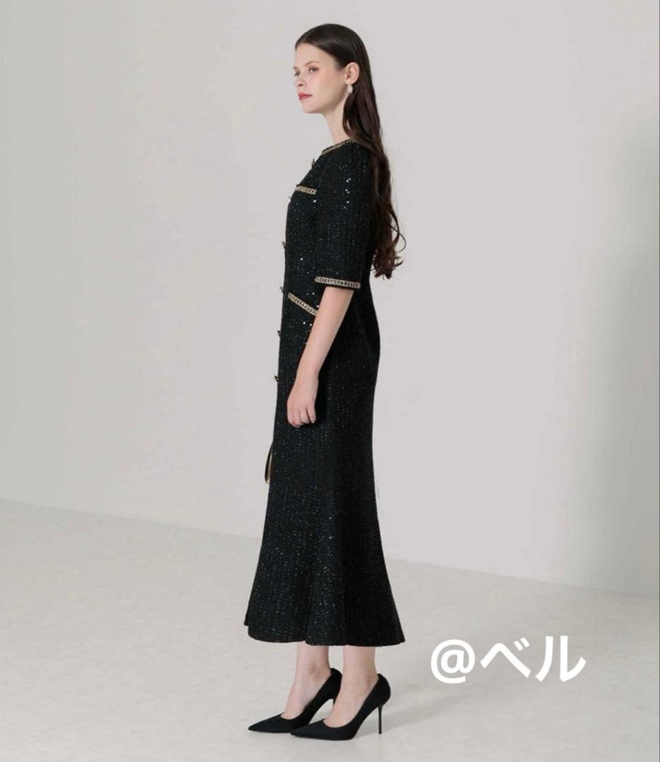 【Berry】Leja ラメツイード マーメイドドレス Sサイズ