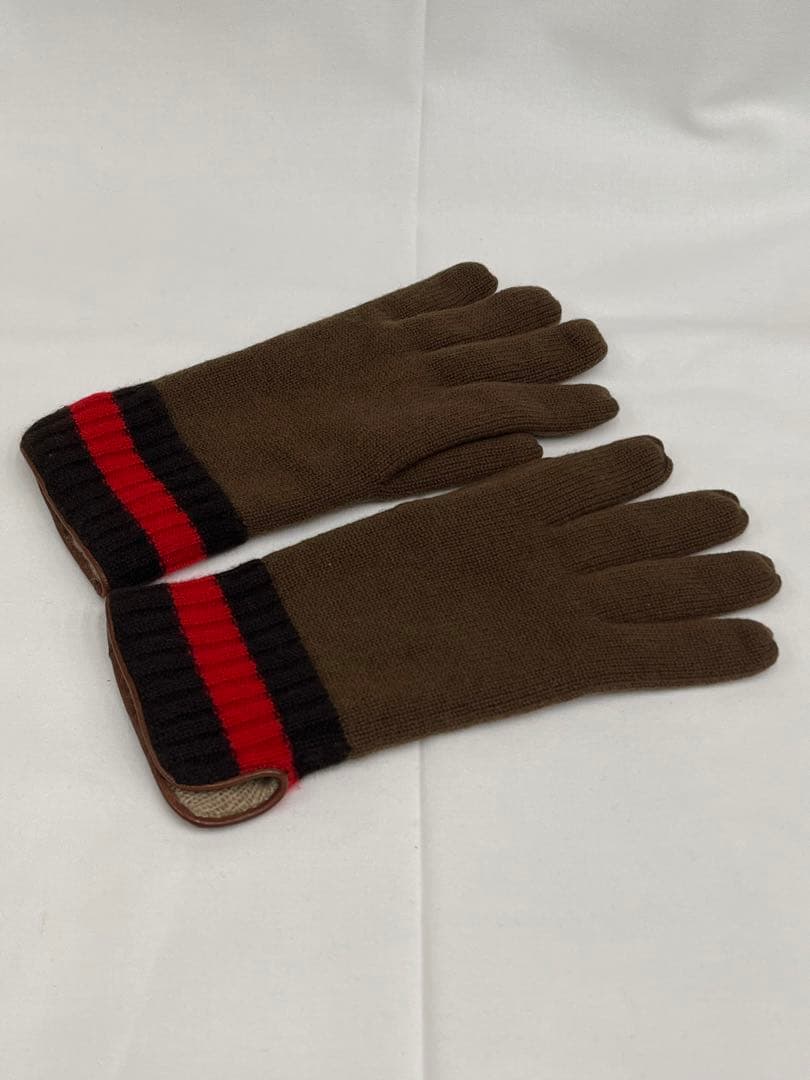 GUCCI グッチ カシミヤ ブラウン 手袋 美品