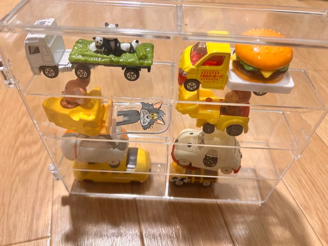 ミニカー 8台セット 動物・ハンバーガー