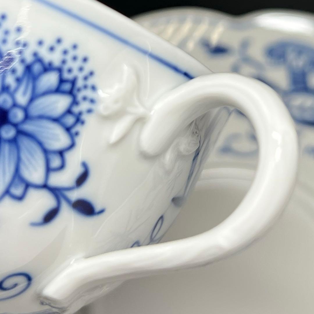 専用マイセンブルーオニオン　スープカップ&ソーサー　共箱　東な7-1221☆1F