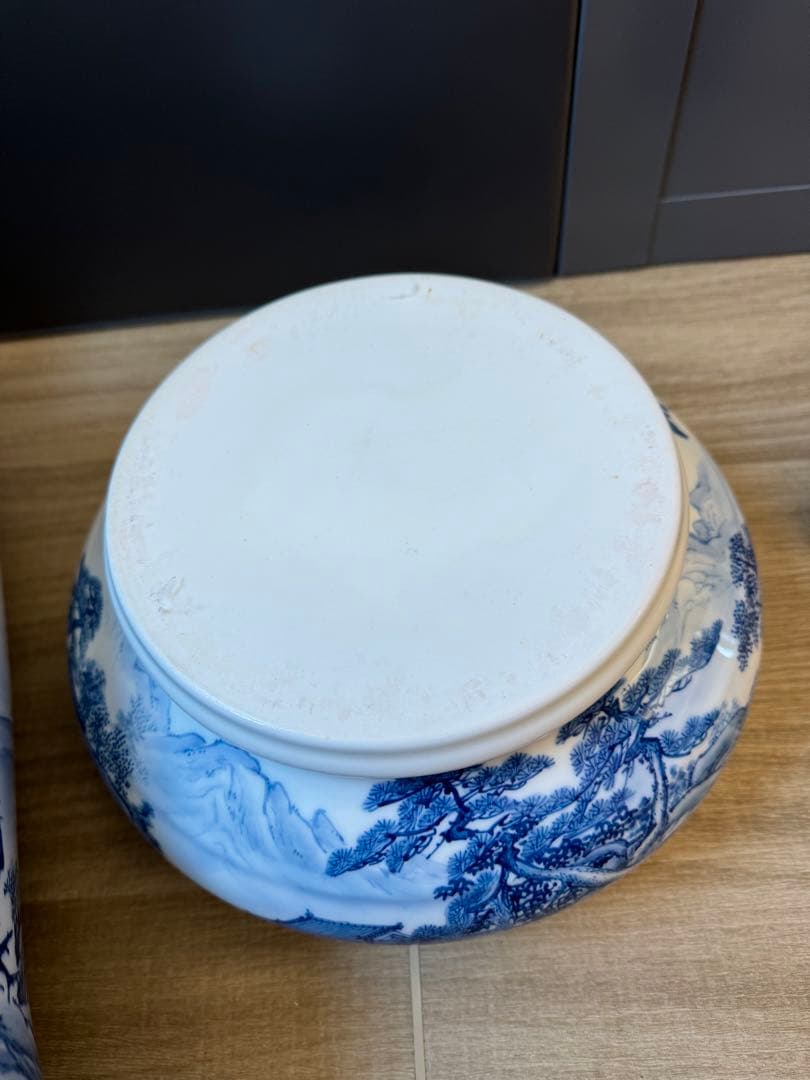 1511 有田焼　国右衞門　光雲作　染付山水　花瓶