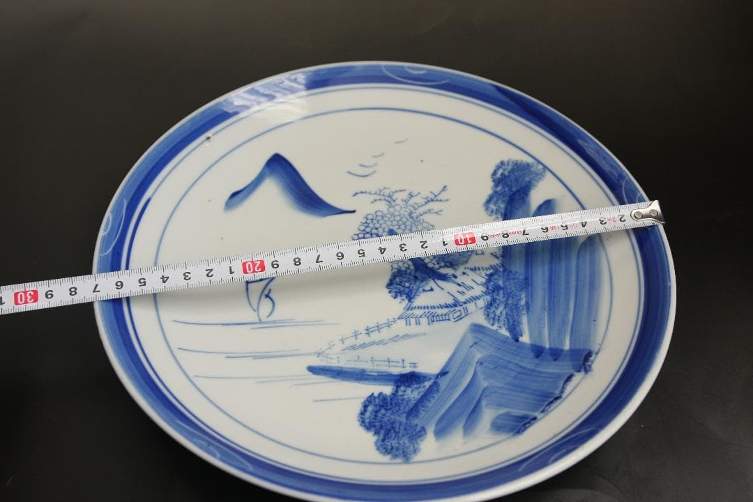 染付　古陶器楕円大皿