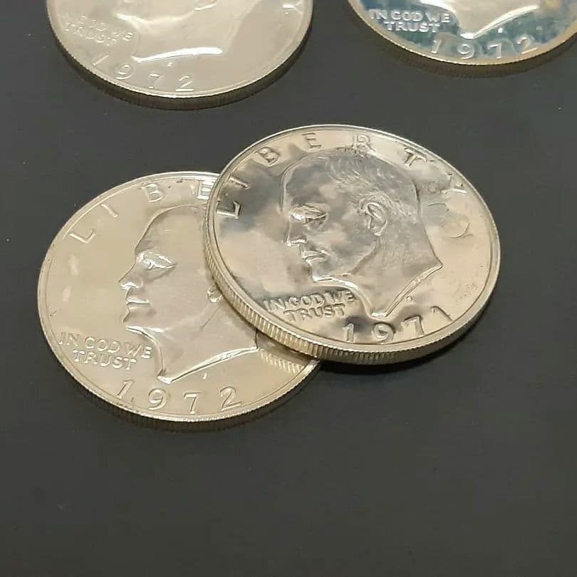 アメリカ1ドル硬貨 アイゼンハワー・ダラー 1971年・1972年 4枚セット