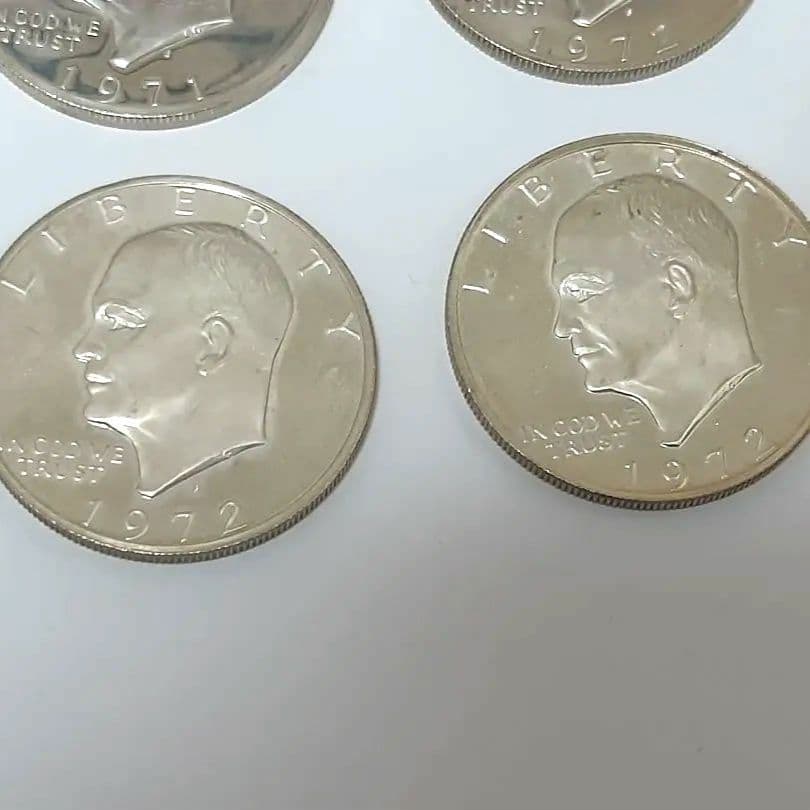アメリカ1ドル硬貨 アイゼンハワー・ダラー 1971年・1972年 4枚セット