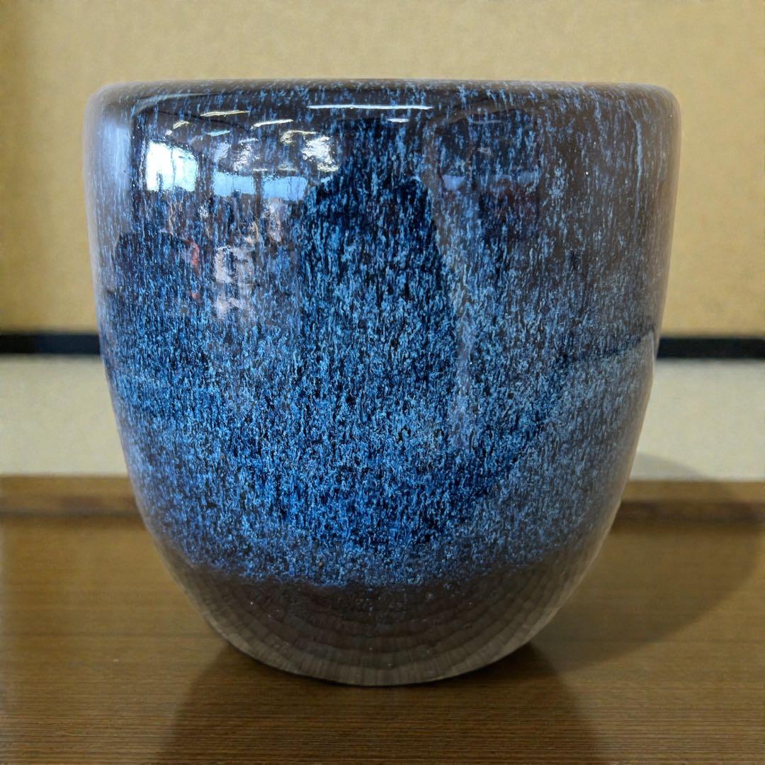 青色グラデーション 陶器 火鉢 なまこ
