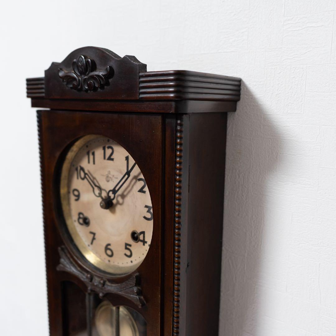 尾張時計　振り子時計　昭和レトロ　オーバーホール済　動作品