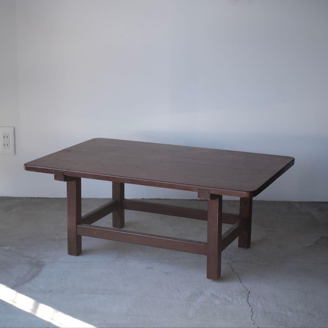 文机　赤茶　机　座卓　展示台　台　花台　古家具　古道具　アンティーク　昭和レトロ