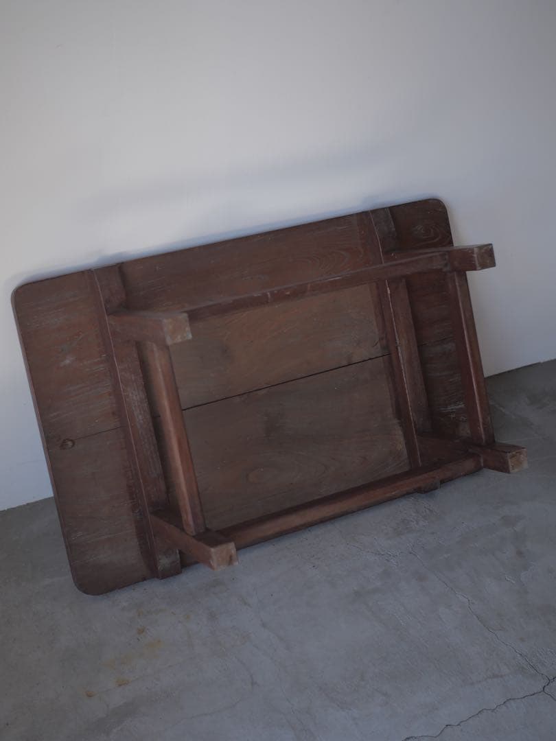 文机　赤茶　机　座卓　展示台　台　花台　古家具　古道具　アンティーク　昭和レトロ