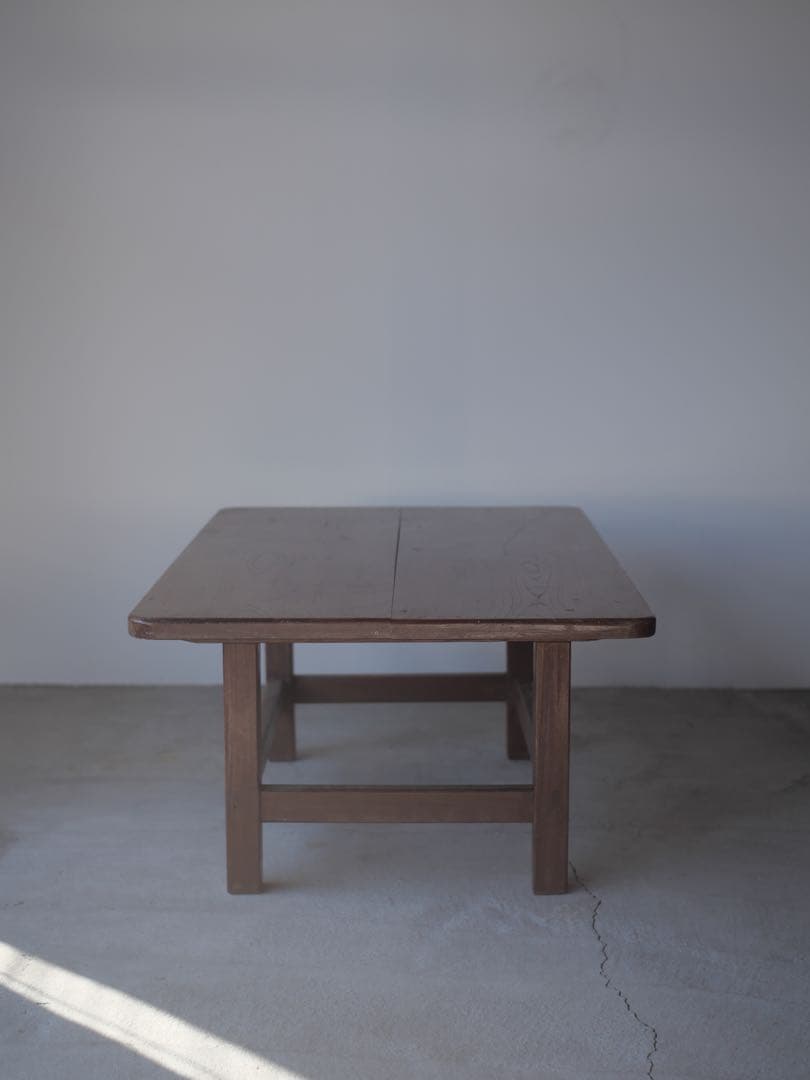 文机　赤茶　机　座卓　展示台　台　花台　古家具　古道具　アンティーク　昭和レトロ