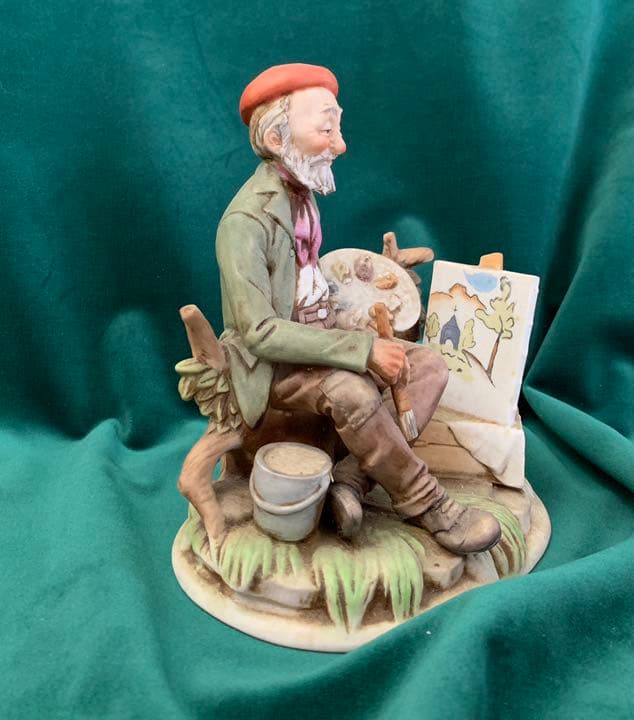 磁器製の老絵描き像 トルソー