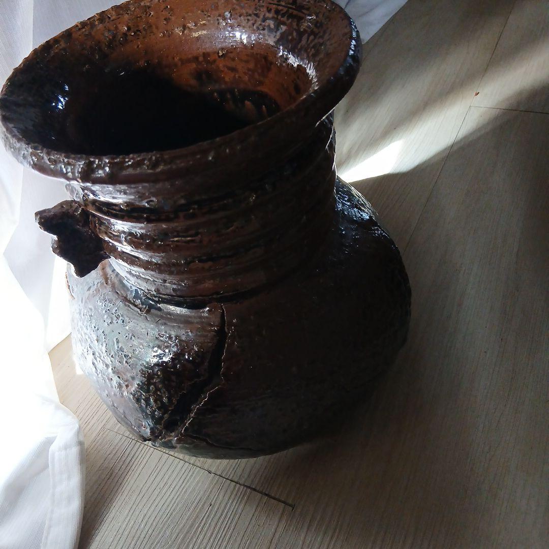 美品☆レトロ石倉焼 齋藤清祥作 石倉破袋☆