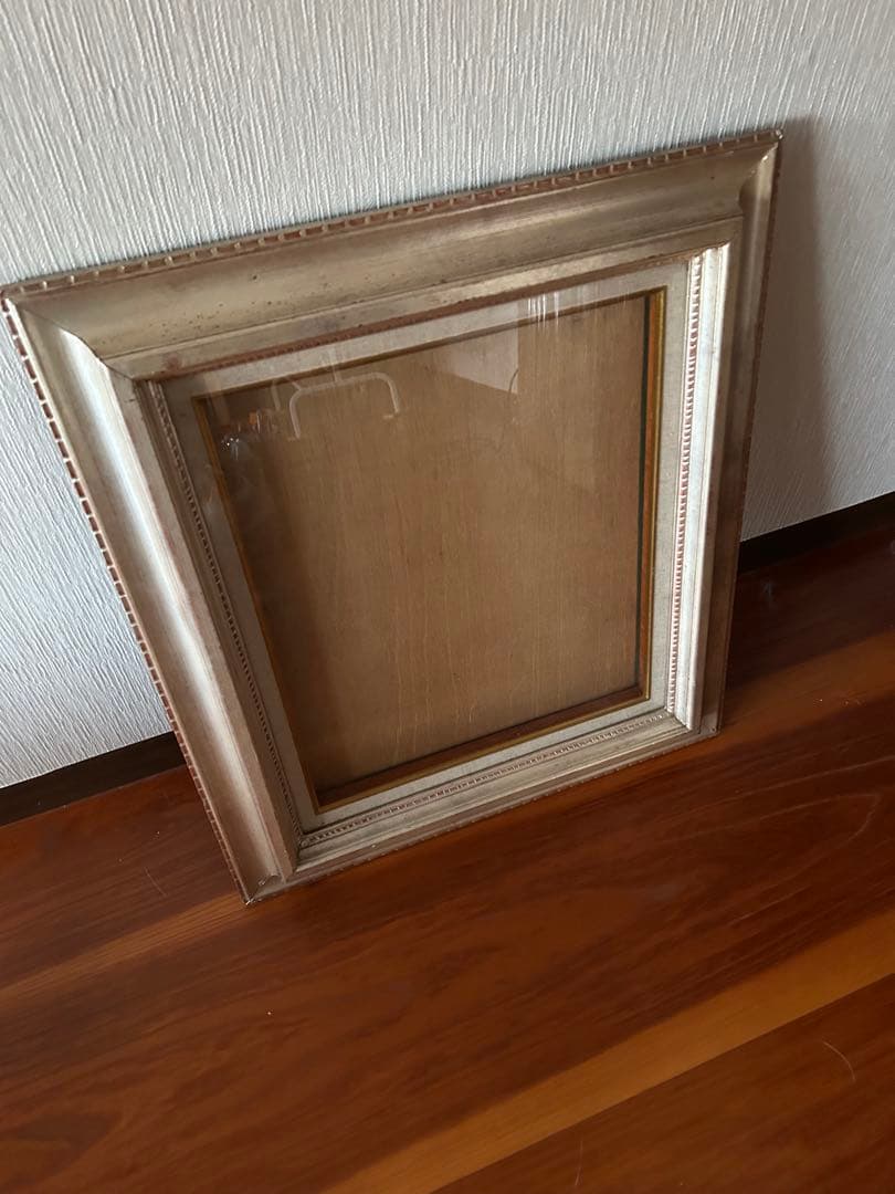 【即購入OK!‼️】アンティーク　額縁　絵画　フレーム　シルバーゴールド　ホワイト