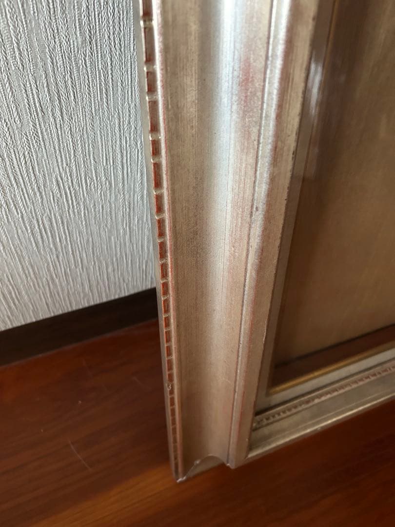 【即購入OK!‼️】アンティーク　額縁　絵画　フレーム　シルバーゴールド　ホワイト