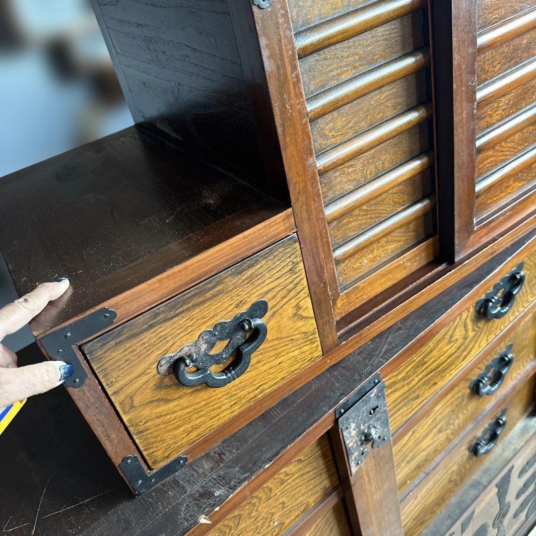 瞬間的衝撃お値下げ❣️ヴィンテージ　大型　木製階段箪笥 引き出し複数