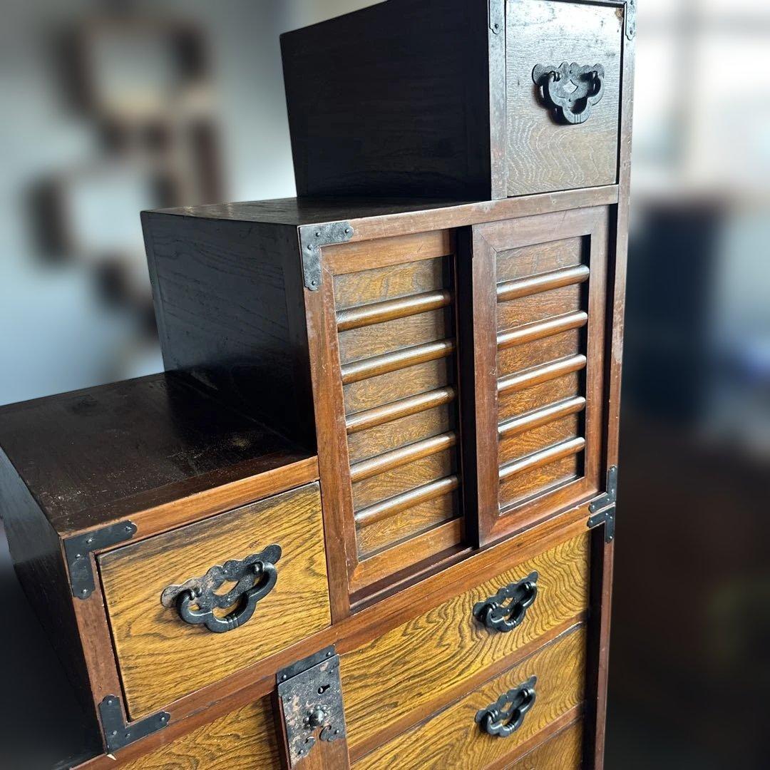 瞬間的衝撃お値下げ❣️ヴィンテージ　大型　木製階段箪笥 引き出し複数