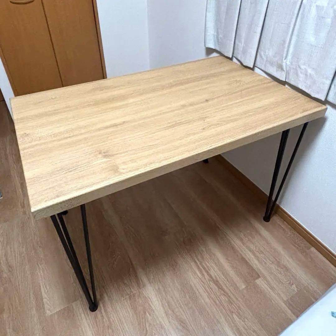 ダイニングテーブル 北欧風 木製 アイアン脚 幅110cm シンプル カフェ風