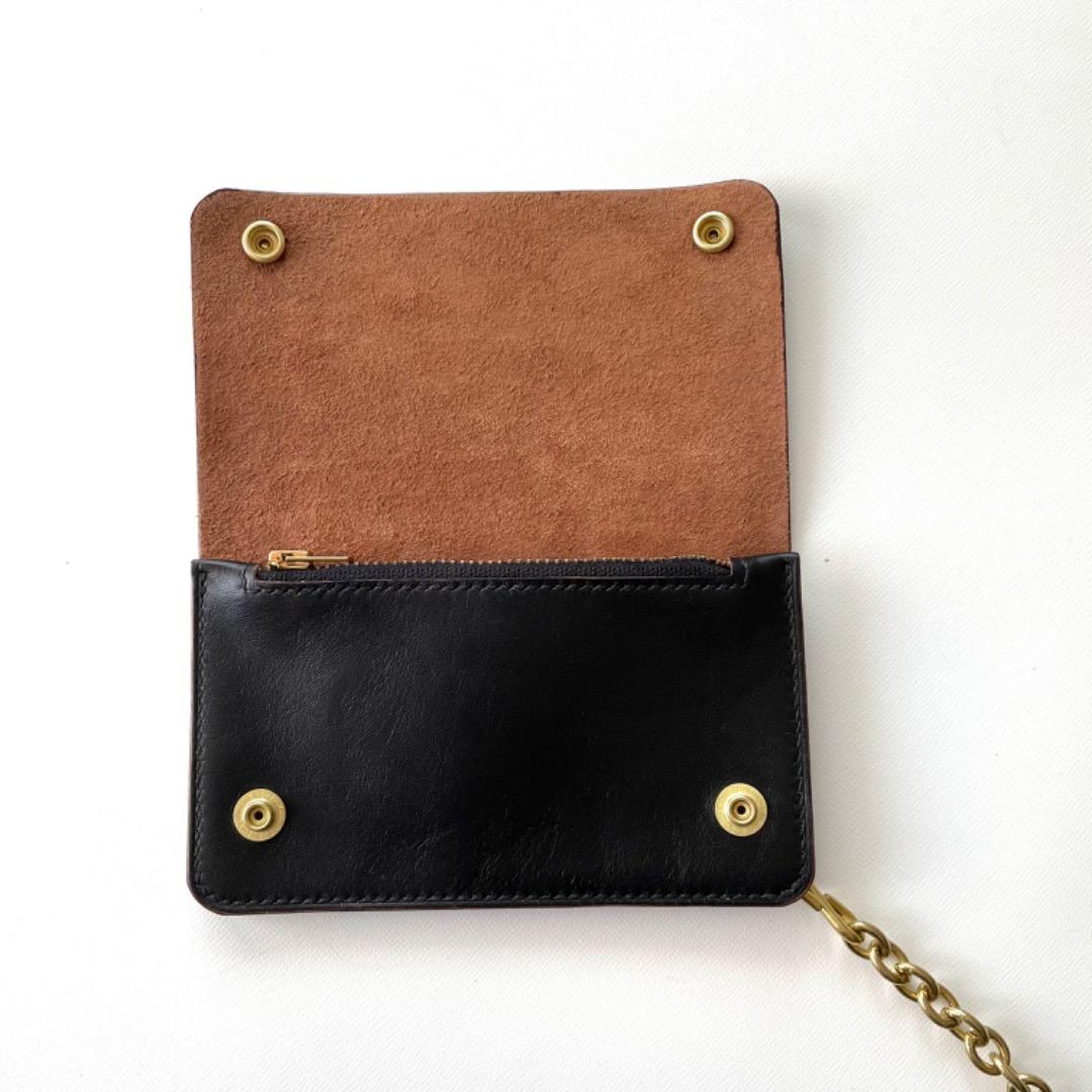ミドルトラッカーウォレット　ホースハイドレザー　真鍮チェーン　ヴィンテージタロン