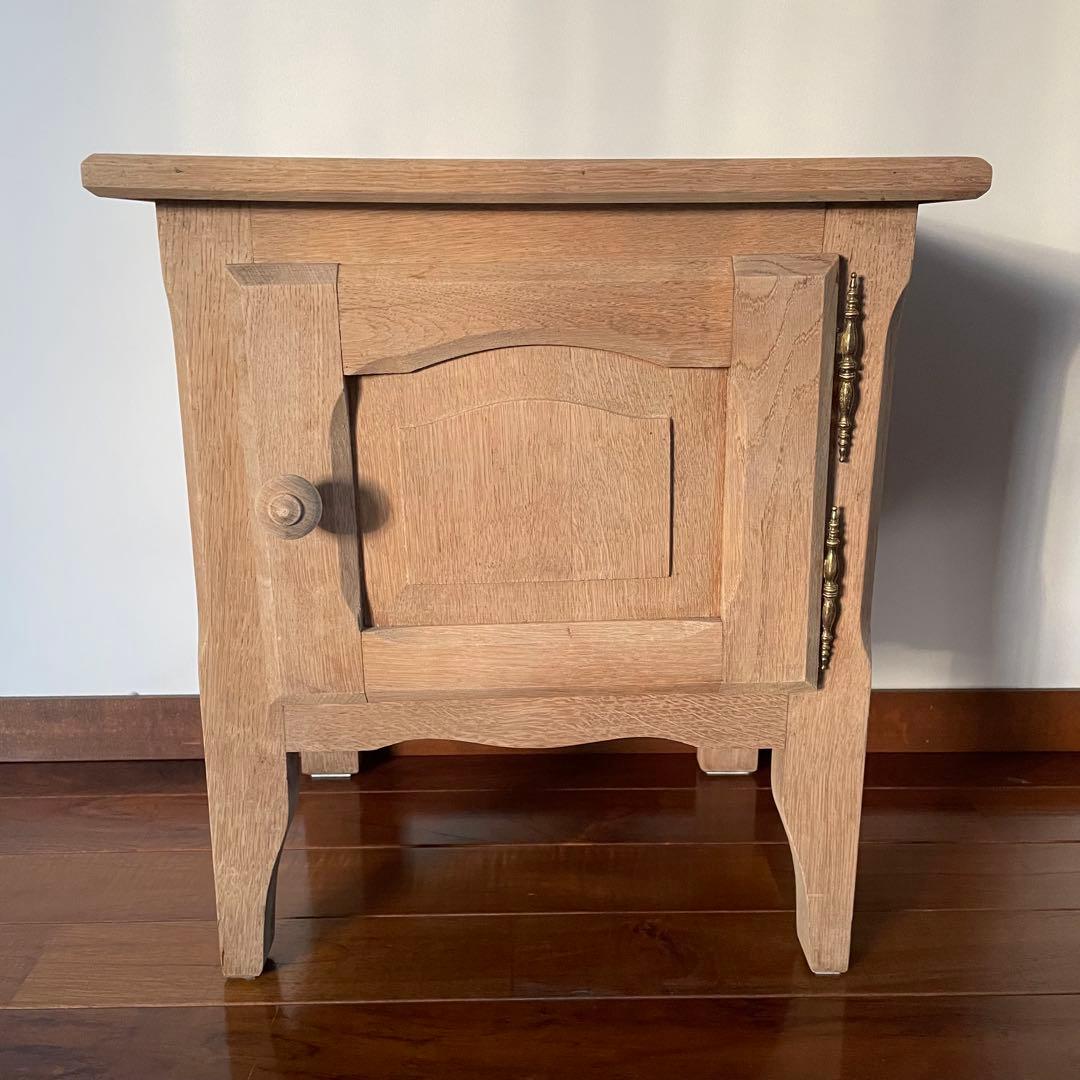 キャビネット サイドテーブル ナイトテーブル アンティーク フランス 無塗装