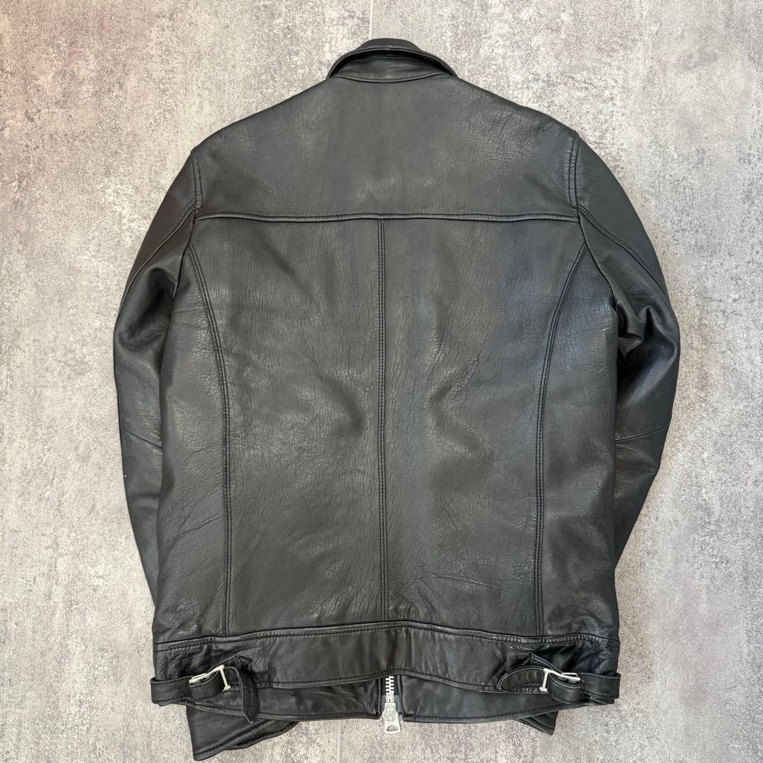 ナノユニバース　ラムレザージャケット　L キルティング中綿ジャケット