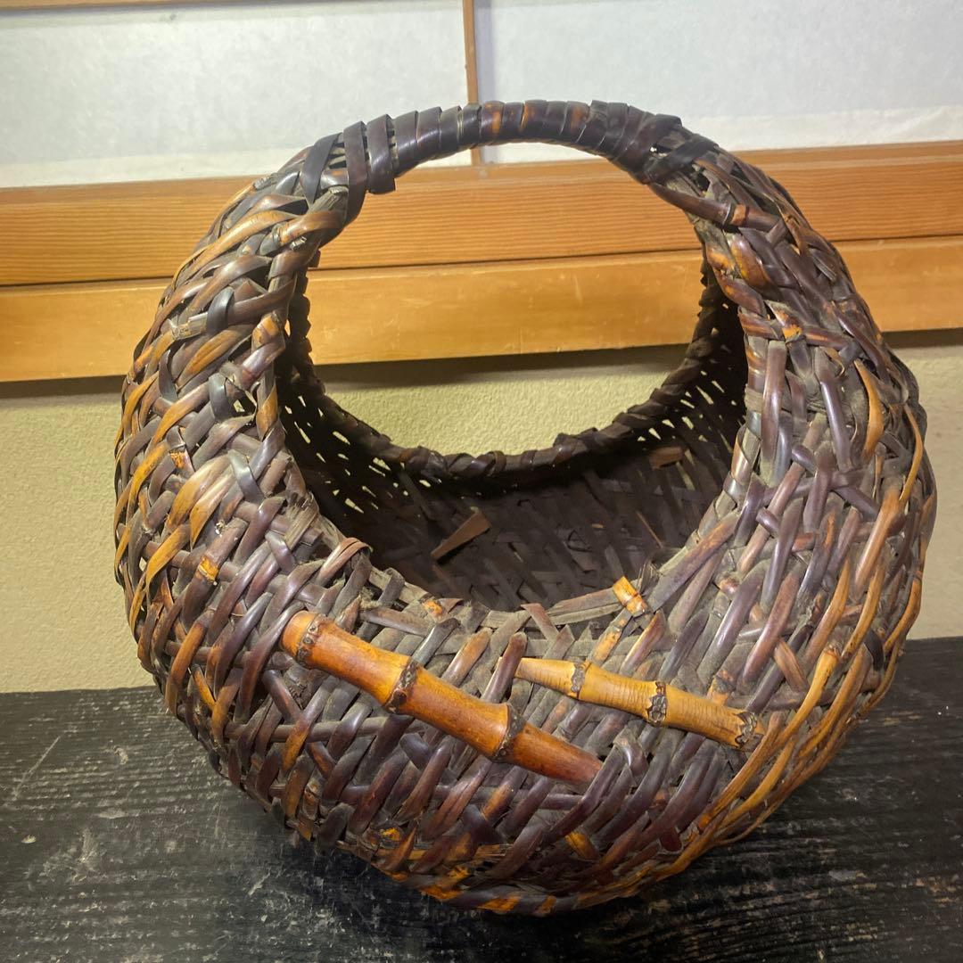 竹製 丸型花生　 中型