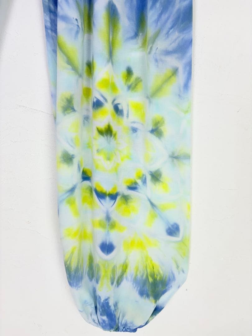 【一点もの】サルエルパンツ　ハンドメイド染め　曼荼羅　パープル