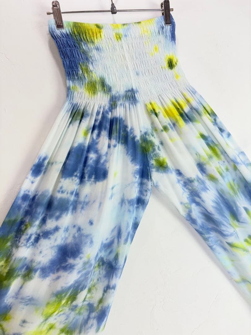 【一点もの】サルエルパンツ　ハンドメイド染め　曼荼羅　パープル